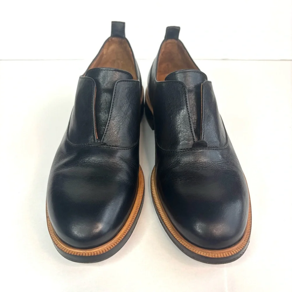Frye Black Leather Annie Slip-on Loafers Made in Italy Size 5.5‎